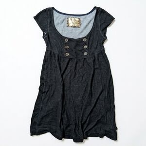 Free People Gray and Leopard Print Dress